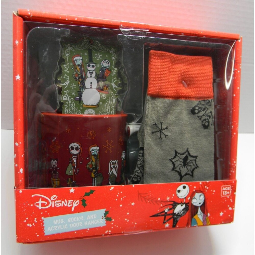Disney Nightmare Before Christmas Gift Set Mug Sock Ornamt Jack Skellington NIB